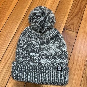 LAST CHANCE Gray and White Knit Pom Pom Beanie